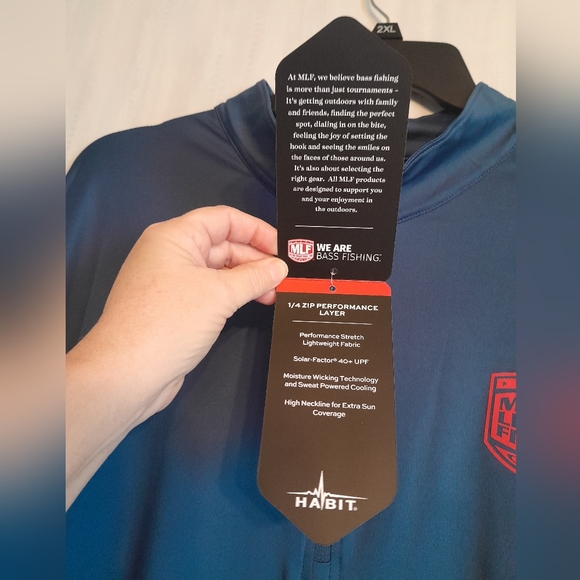 - Major League Fishing MLF Long Sleeve 1/4 Zip Performance Layer Habit Siz… - Picture 13 of 16